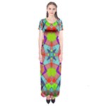Farbenpracht Kaleidoscope Pattern Short Sleeve Maxi Dress
