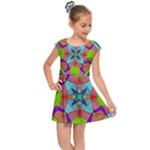 Farbenpracht Kaleidoscope Pattern Kids  Cap Sleeve Dress