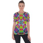 Farbenpracht Kaleidoscope Pattern Shoulder Cut Out Short Sleeve Top