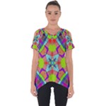 Farbenpracht Kaleidoscope Pattern Cut Out Side Drop T-Shirt