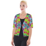 Farbenpracht Kaleidoscope Pattern Cropped Button Cardigan