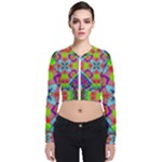Farbenpracht Kaleidoscope Pattern Long Sleeve Zip Up Bomber Jacket