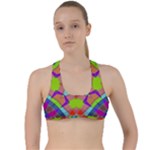 Farbenpracht Kaleidoscope Pattern Criss Cross Racerback Sports Bra