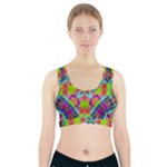 Farbenpracht Kaleidoscope Pattern Sports Bra With Pocket