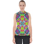 Farbenpracht Kaleidoscope Pattern Mock Neck Shell Top