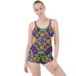 Farbenpracht Kaleidoscope Pattern Boyleg Tankini Set 