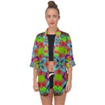 Farbenpracht Kaleidoscope Pattern Open Front Chiffon Kimono