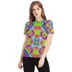 Farbenpracht Kaleidoscope Pattern Women s Short Sleeve Rash Guard