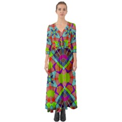 Button Up Boho Maxi Dress 