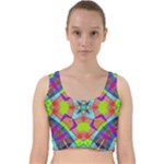 Farbenpracht Kaleidoscope Pattern Velvet Racer Back Crop Top