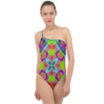 Farbenpracht Kaleidoscope Pattern Classic One Shoulder Swimsuit
