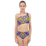 Farbenpracht Kaleidoscope Pattern Spliced Up Two Piece Swimsuit