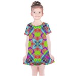 Farbenpracht Kaleidoscope Pattern Kids  Simple Cotton Dress