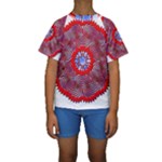 Tile Pattern Background Image Kids  Short Sleeve Swimwear
