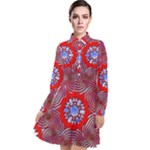 Tile Pattern Background Image Long Sleeve Chiffon Shirt Dress