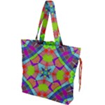 Farbenpracht Kaleidoscope Pattern Drawstring Tote Bag