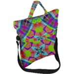 Farbenpracht Kaleidoscope Pattern Fold Over Handle Tote Bag