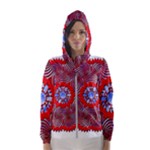 Tile Pattern Background Image Women s Hooded Windbreaker