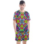 Farbenpracht Kaleidoscope Pattern Men s Mesh T-Shirt and Shorts Set