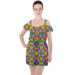 Ruffle Cut Out Chiffon Playsuit 