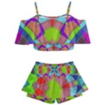 Farbenpracht Kaleidoscope Pattern Kids  Off Shoulder Skirt Bikini