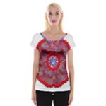 Tile Pattern Background Image Cap Sleeve Top