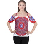Tile Pattern Background Image Cutout Shoulder T-Shirt