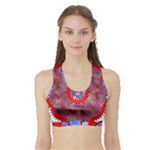 Tile Pattern Background Image Sports Bra with Border