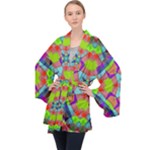 Farbenpracht Kaleidoscope Pattern Long Sleeve Velvet Kimono 