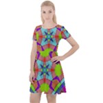 Farbenpracht Kaleidoscope Pattern Cap Sleeve Velour Dress 
