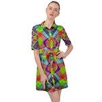 Farbenpracht Kaleidoscope Pattern Belted Shirt Dress