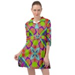 Farbenpracht Kaleidoscope Pattern Mini Skater Shirt Dress