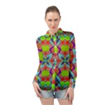 Farbenpracht Kaleidoscope Pattern Long Sleeve Chiffon Shirt