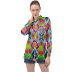 Farbenpracht Kaleidoscope Pattern Long Sleeve Satin Shirt