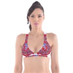 Tile Pattern Background Image Plunge Bikini Top