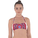 Tile Pattern Background Image Tie Back Bikini Top