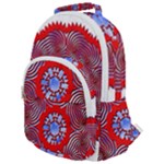Tile Pattern Background Image Rounded Multi Pocket Backpack