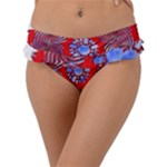 Tile Pattern Background Image Frill Bikini Bottoms