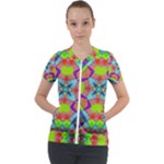 Farbenpracht Kaleidoscope Pattern Short Sleeve Zip Up Jacket
