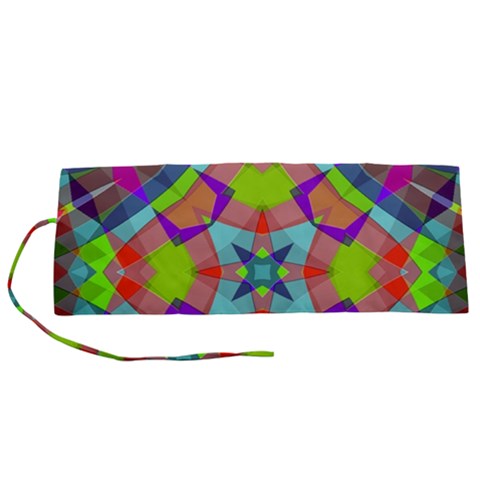 Farbenpracht Kaleidoscope Pattern Roll Up Canvas Pencil Holder (S) from ArtsNow.com