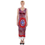 Tile Pattern Background Image Fitted Maxi Dress