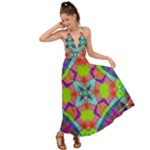 Farbenpracht Kaleidoscope Pattern Backless Maxi Beach Dress