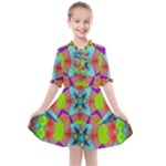 Farbenpracht Kaleidoscope Pattern Kids  All Frills Chiffon Dress