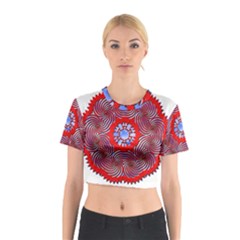 Tile Pattern Background Image Cotton Crop Top from ArtsNow.com