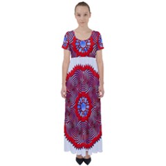 High Waist Short Sleeve Maxi Dress 