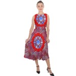 Tile Pattern Background Image Midi Tie-Back Chiffon Dress