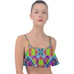 Farbenpracht Kaleidoscope Pattern Frill Bikini Top