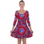 Tile Pattern Background Image Quarter Sleeve Skater Dress