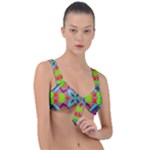 Farbenpracht Kaleidoscope Pattern Front Tie Bikini Top