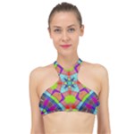Farbenpracht Kaleidoscope Pattern High Neck Bikini Top